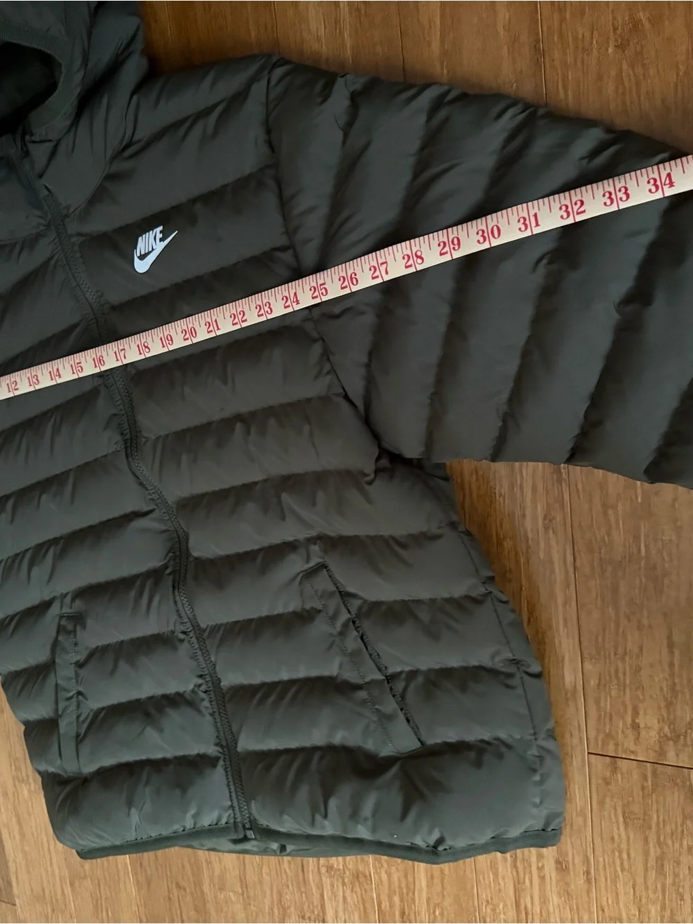 Nike Kids Hooded Puffer Jacket - Olive Green - Youth XL